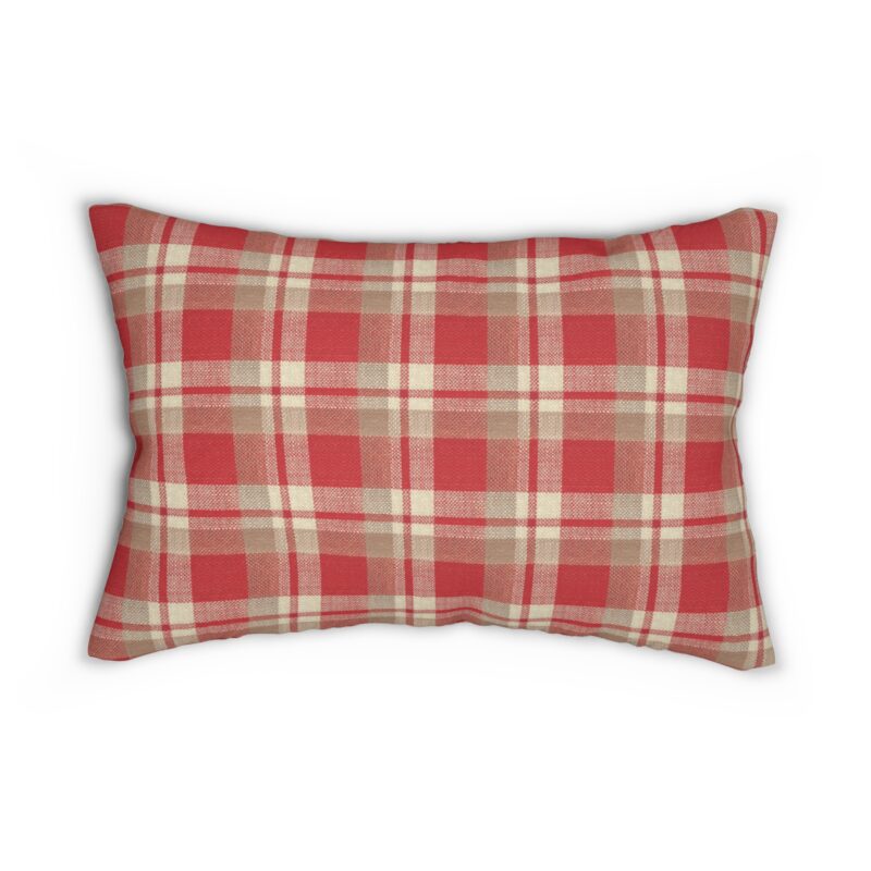 Inspired By Anne Frank Plaid Lumbar Pillow Back