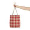 Inspired By Anne Frank Red Plaid Tote Bag 13x13