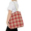 Inspired By Anne Frank Red Plaid Tote Bag 16 x16 Carrying