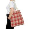 Inspired By Anne Frank Red Plaid Tote Bag 18x18 Carrying