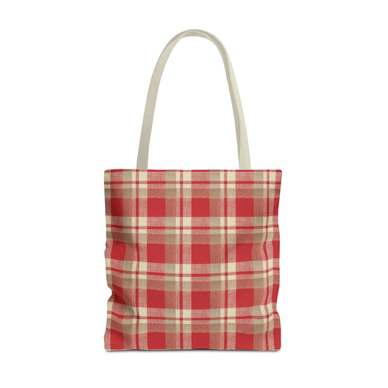 Inspired By Anne Frank Red Plaid Tote Bag 18x18 Front